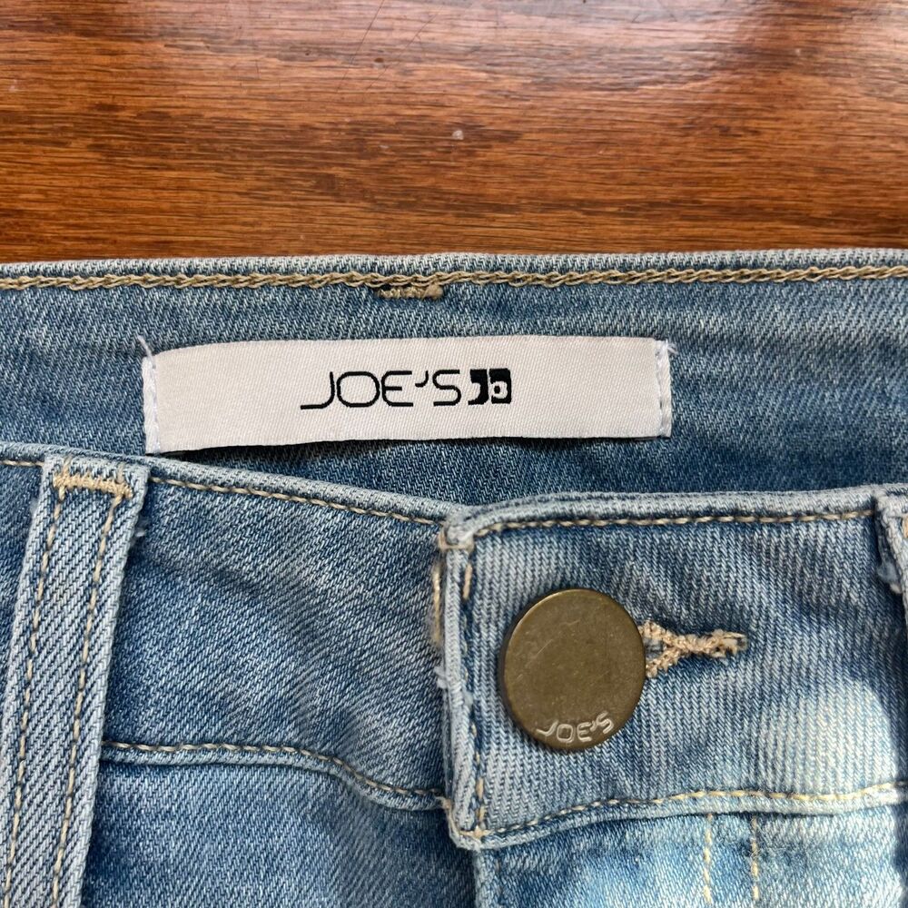 Joes's High Rise Straight Cropped Distressed Denim Jeans SZ 25 Western Stretch - Picture 7 of 10